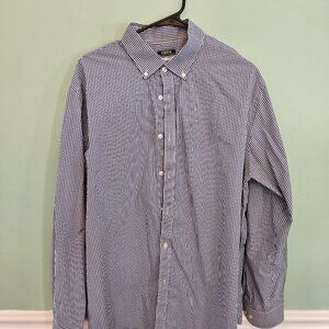Mens Izod Long Sleeve XL Blue Long Sleeve Shirt